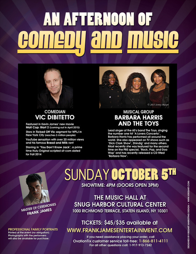 AN AFTERNOON OF COMEDY AND MUSIC - VIC DIBITETTO & BARBARA HARRIS AND THE TOYS